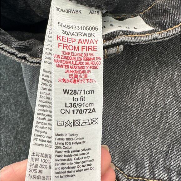 TOPSHOP Women's Mom Jeans, Size W28 Tall, Like New - Picture 4 of 4